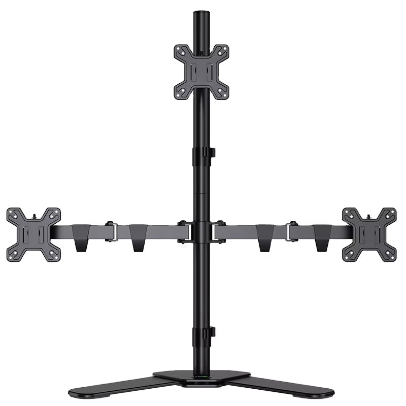 Support de bureau à triple moniteur DW230-T Bras réglables en hauteur pour trois écrans DE 17 à 27 pouces