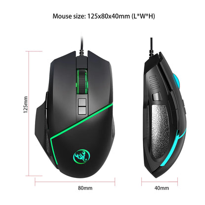 Clavier + Souris GAMERS RGB qui affiche 3 couleur (vert-rouge-bleu)