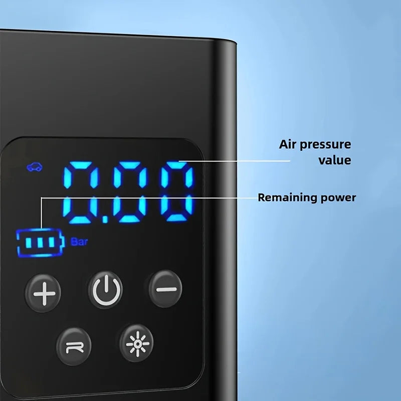 COMPRESSEUR D'AIR PORTABLE AVEC POWER BANK INTEGER POUR VOITURE/MOTO/BALLON...