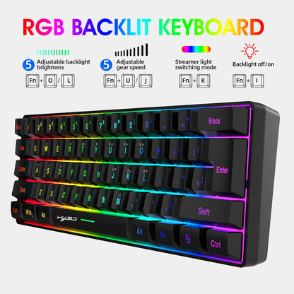 Clavier + Souris GAMERS RGB qui affiche 3 couleur (vert-rouge-bleu)