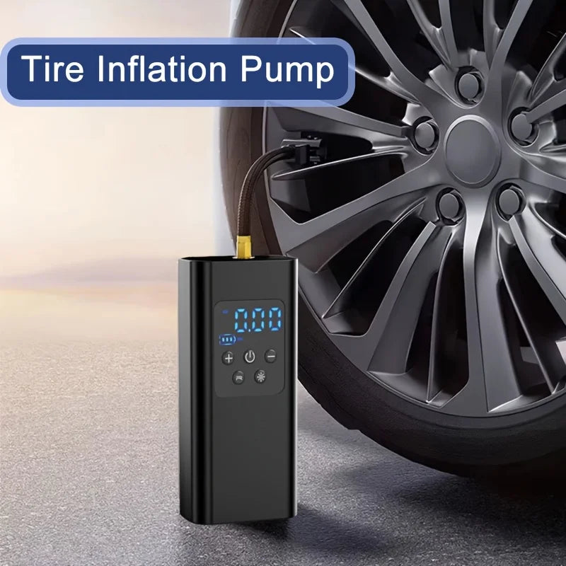 COMPRESSEUR D'AIR PORTABLE AVEC POWER BANK INTEGER POUR VOITURE/MOTO/BALLON...