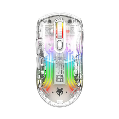 SOURIS GAMING BLEUTOOTH TRANSPARANT  affichant 3 mode de lumières   RGB(red-green-bleu)