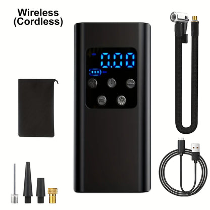 COMPRESSEUR D'AIR PORTABLE AVEC POWER BANK INTEGER POUR VOITURE/MOTO/BALLON...