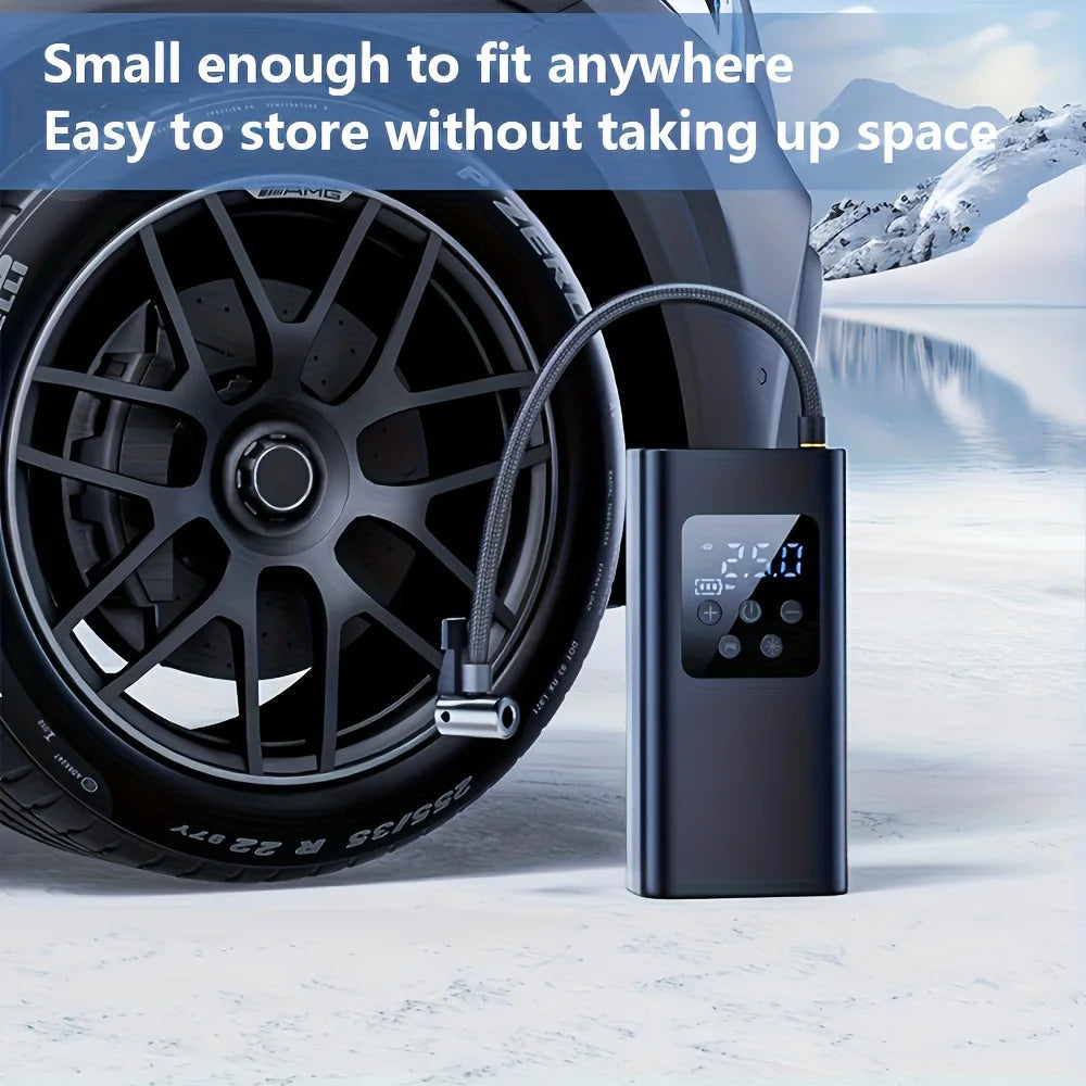 COMPRESSEUR D'AIR PORTABLE AVEC POWER BANK INTEGER POUR VOITURE/MOTO/BALLON...