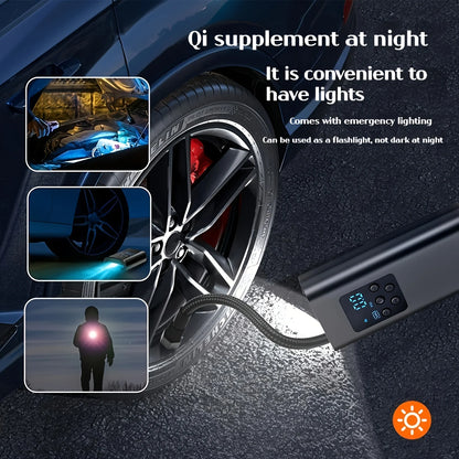 COMPRESSEUR D'AIR PORTABLE AVEC POWER BANK INTEGER POUR VOITURE/MOTO/BALLON...