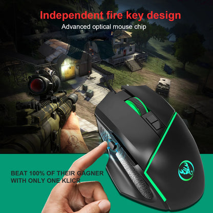Clavier + Souris GAMERS RGB qui affiche 3 couleur (vert-rouge-bleu)