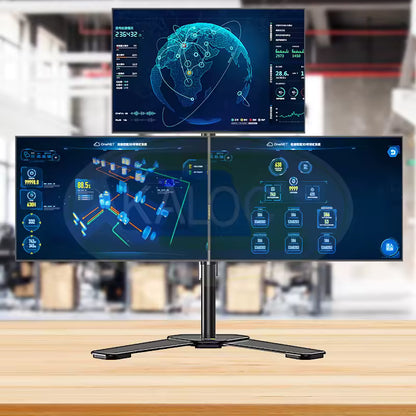 Support de bureau à triple moniteur DW230-T Bras réglables en hauteur pour trois écrans DE 17 à 27 pouces