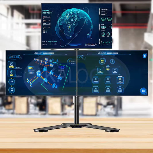 Support de bureau à triple moniteur DW230-T Bras réglables en hauteur pour trois écrans DE 17 à 27 pouces